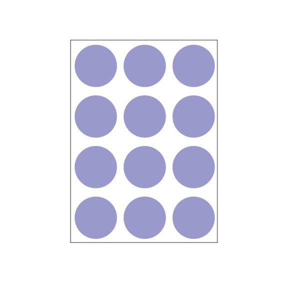 1-1/4" Color Coding Dots Lavendar - Sheet Form